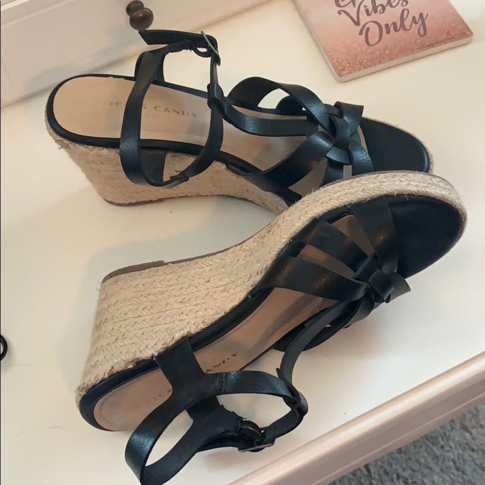 Black Wedge Espadrilles